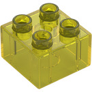 Duplo Transparent Yellow Brick 2 x 2 (3437 / 89461)