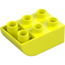 Duplo Leuchtendes Gelb Stein 2 x 3 mit Invers Schrägstein Curve (98252)