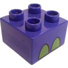 Duplo Violet Brick 2 x 2 with Rhino Toes (3437 / 45110)