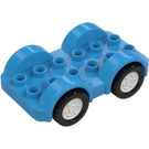 Duplo Wheelbase 2 x 6 with White Rims and Black Wheels (35026)