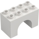 Duplo Biały Łuk Cegła 2 x 4 x 2 (11198)