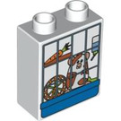 Duplo blanc Brique 1 x 2 x 2 avec Hamster dans Cage sans tube à l'intérieur (4066 / 85960)