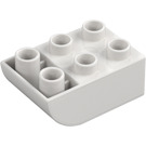 Duplo White Brick 2 x 3 with Inverted Slope Curve (98252)