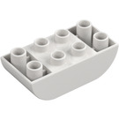 Duplo Bianco Mattoncino 2 x 4 con Curvo Parte inferiore (98224)