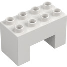 Duplo White Brick 2 x 4 x 2 with 2 x 2 Cutout on Bottom (6394)