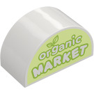 Duplo White Brick 2 x 4 x 2 with Curved Top with Organic Market (31213 / 101570)