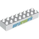 Duplo White Brick 2 x 8 with "worldgrandprix" (4199 / 95567)