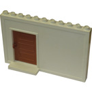 Duplo White Building Wall 3 x 11 x 6 with Brown Sliding Door (4901)