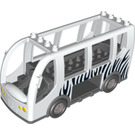 Duplo Biały Bus z Zebra Paski (64642)