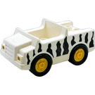 Duplo White Car with Safari decoration (2218)