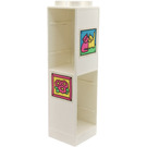 Duplo White Column 2 x 2 x 6 with cats in frame Sticker (6462)