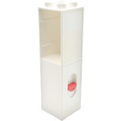 Duplo White Column 2 x 2 x 6 with drawer slot and red doorbell (6462 / 75179)