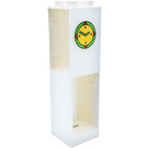 Duplo White Column 2 x 2 x 6 with green clock on the wall Sticker (6462)