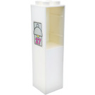 Duplo White Column 2 x 2 x 6 with lamp and number '27' on the wall Sticker (6462)