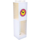 Duplo White Column 2 x 2 x 6 with pink clock on the wall Sticker (6462)