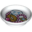 Duplo Hvit Dish med Jewels og Ring (11977 / 31333)