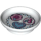 Duplo Bianco Dish con Rose Cuore e Cherries (31333 / 72208)