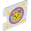 Duplo White Door 3 x 4 with Cut Out with Smiling Bubble (27382 / 104035)