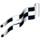 Duplo White Flag 2 x 5 with Black & White Chequered Flag with Holes (51725 / 98410)