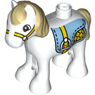 Duplo White Foal with Gold Harness (73388)