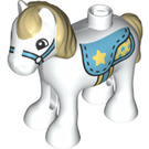 Duplo White Foal with Saddle with Star (77984)