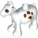 Duplo White Goat with Brown Patches and Eye Rings (11371)