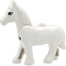 Duplo Blanc Cheval avec Movable Tête avec Eyelashes