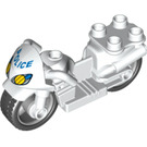 Duplo White Motorcycle Front (12099 / 93702)