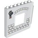 Duplo White Panel 1 x 8 x 6 with Window - Left with Wall panel with security camera (51260 / 54825)