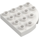 Duplo White Plate 4 x 4 with Round Corner (98218)