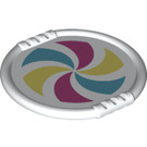Duplo blanc assiette avec Multi-coloured Pinwheel (27372 / 77970)