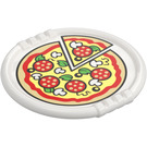 Duplo Blanco Placa con Pizza (27372 / 66038)