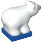 Duplo Bianco Polar Orso su Blu Base Occhi squadrati (75016)