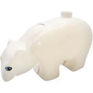 Duplo White Polar Bear with round blue eyes