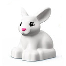 Duplo White Rabbit with Pink Nose (20046 / 49712)