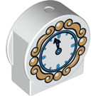 Duplo Wit Rond Sign met Clock met ronde zijkanten (41970 / 72217)