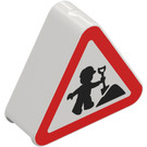 Duplo White Sign Triangle with Construction Worker (42025 / 68010)