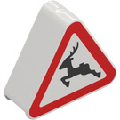 Duplo White Sign Triangle with Jumping Deer (42025 / 46521)