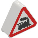 Duplo White Sign Triangle with Train sign (13255 / 49306)