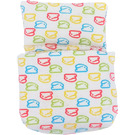 Duplo White Sleeping Bag with Multi-Coloured Rabbit Pattern