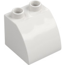 Duplo White Slope 45° 2 x 2 x 1.5 with Curved Side (11170)