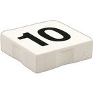Duplo Weiß Fliese 2 x 2 mit Seite Indents mit "10" (6309)