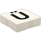Duplo White Tile 2 x 2 with Side Indents with "Ü" (6309)