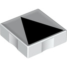 Duplo White Tile 2 x 2 with Side Indents with Black Isosceles Triangle (6309 / 48728)
