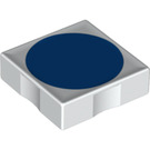 Duplo White Tile 2 x 2 with Side Indents with Blue Disc (6309 / 48757)