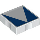 Duplo White Tile 2 x 2 with Side Indents with Blue Inverse Isosceles Triangle (6309 / 48772)