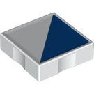 Duplo White Tile 2 x 2 with Side Indents with Blue Right-angled Triangle (6309 / 48784)