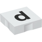 Duplo Weiß Fliese 2 x 2 mit Seite Indents mit "d" (6309 / 48473)