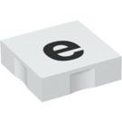 Duplo Weiß Fliese 2 x 2 mit Seite Indents mit "e" (6309 / 48475)