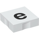 Дупло Бяло Плочка 2 x 2 с отстрани Indents с "e" (6309 / 48475)